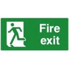 Final Fire Exit Sign with Man Left (300mm x 150mm) Photoluminescent
